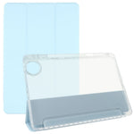 Til Honor Pad 10 Cover Tre-fløjet Stand Læder + TPU + Akryl Klart Bagside Tablet Cover