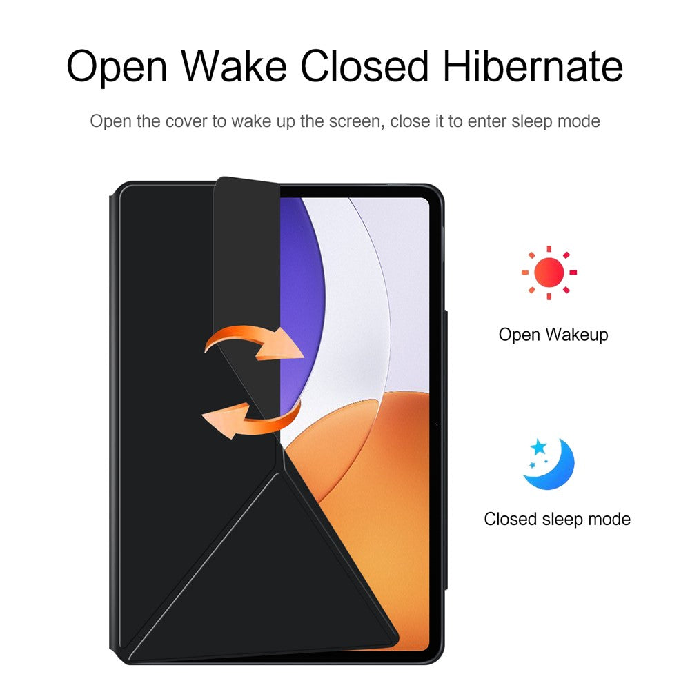 For Xiaomi Pad 7S Pro 12.5 Leather Case Origami Stand Magnetic Tablet Cover Auto Wake / Sleep