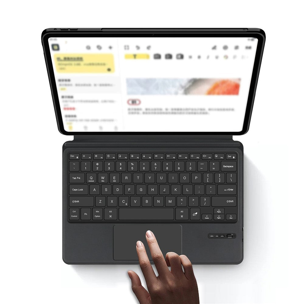 For Xiaomi Pad 7S Pro 12.5 Leather Case + Touchpad Bluetooth-Compatible Keyboard (without Backlit)