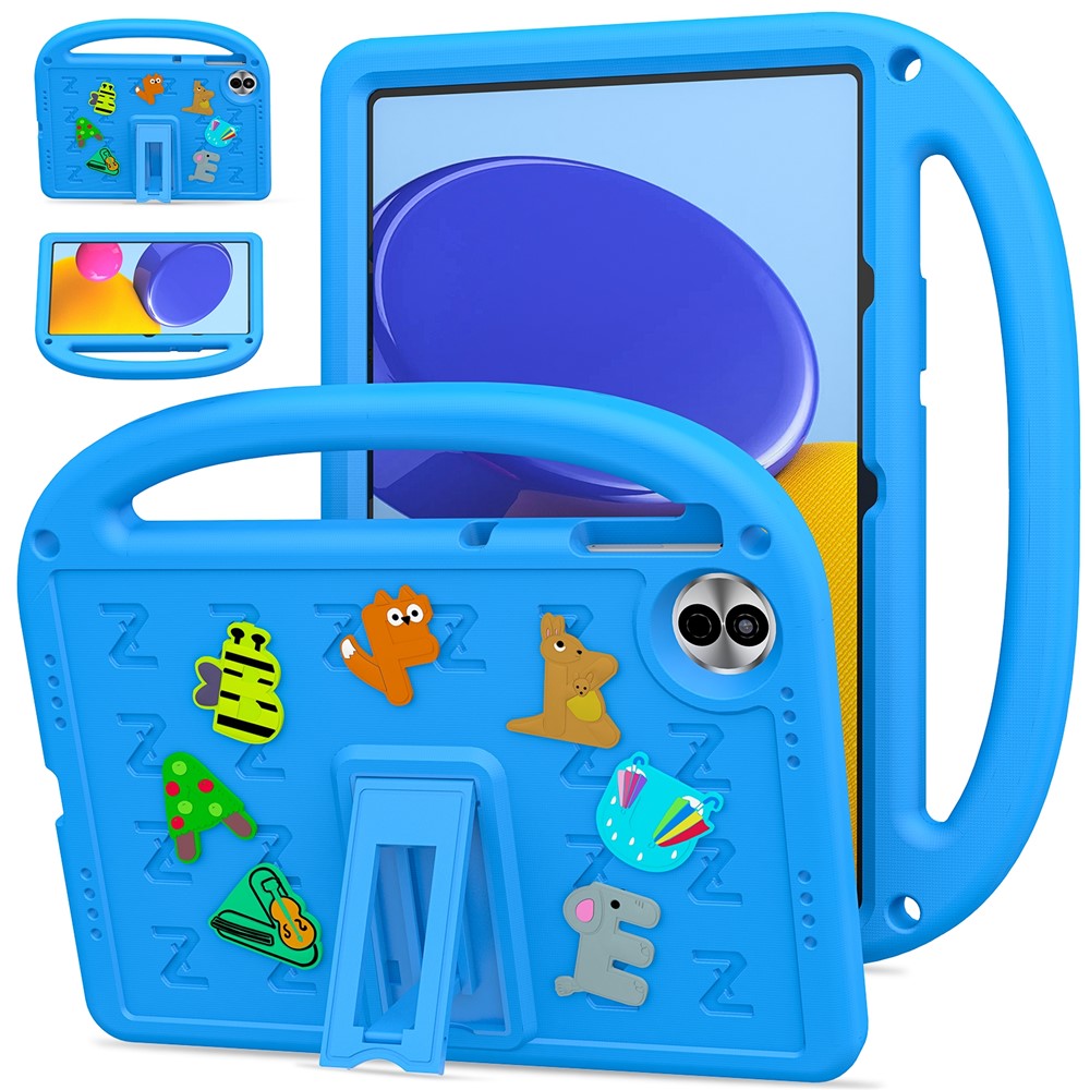 For Honor Pad 10 Kickstand Case Cartoon Design Anti-Drop EVA+PC Tablet Cover with Strap for Kids