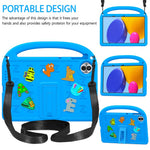 For Honor Pad 10 Kickstand Case Cartoon Design Anti-Drop EVA+PC Tablet Cover with Strap for Kids