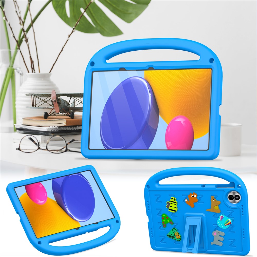 For Honor Pad 10 Kickstand Case Cartoon Design Anti-Drop EVA+PC Tablet Cover with Strap for Kids
