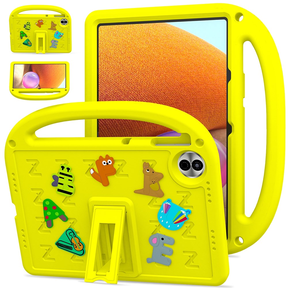 For Honor Pad 10 Kickstand Case Cartoon Design Anti-Drop EVA+PC Tablet Cover with Strap for Kids