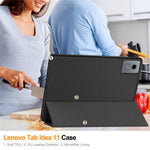 Lenovo Tab K11 Gen 2 / Idea Tab / Xiaoxin Pad 11 2025 Stativfodral Stötdämpande Läder Surfplatta Fodral med Pennfack