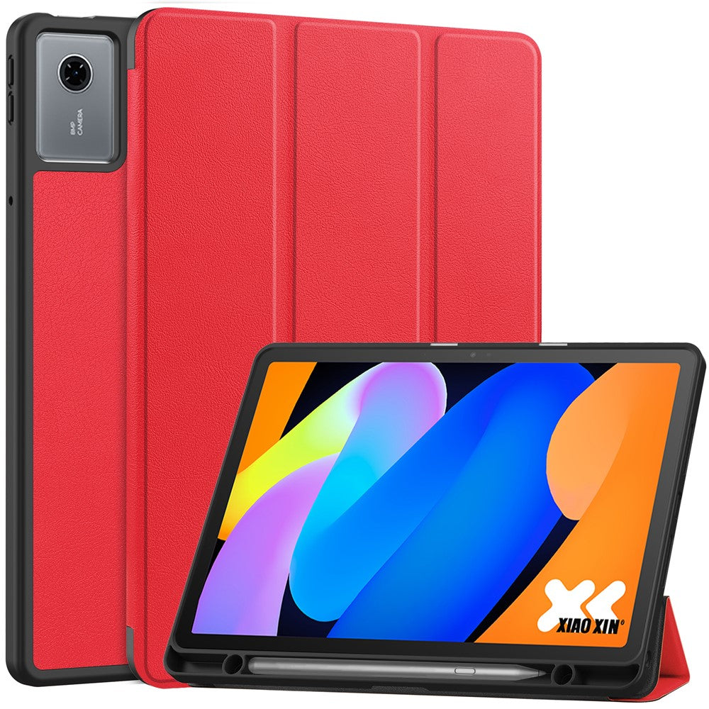 Lenovo Tab K11 Gen 2 / Idea Tab / Xiaoxin Pad 11 2025 Stativfodral Stötdämpande Läder Surfplatta Fodral med Pennfack