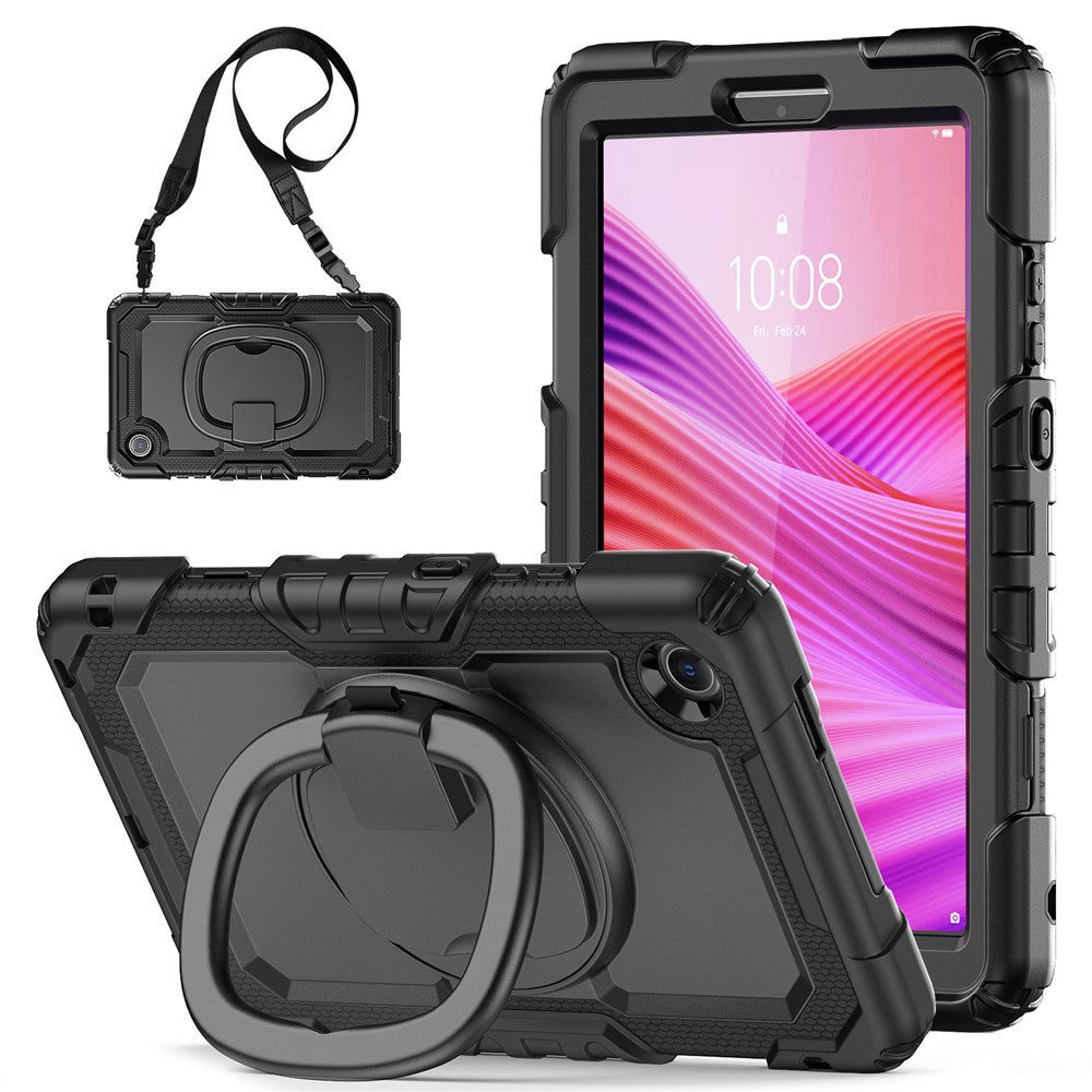 For Lenovo Tab K9 TB305FU Kickstand Case PC + Silicone Tablet Cover with Shoulder Strap