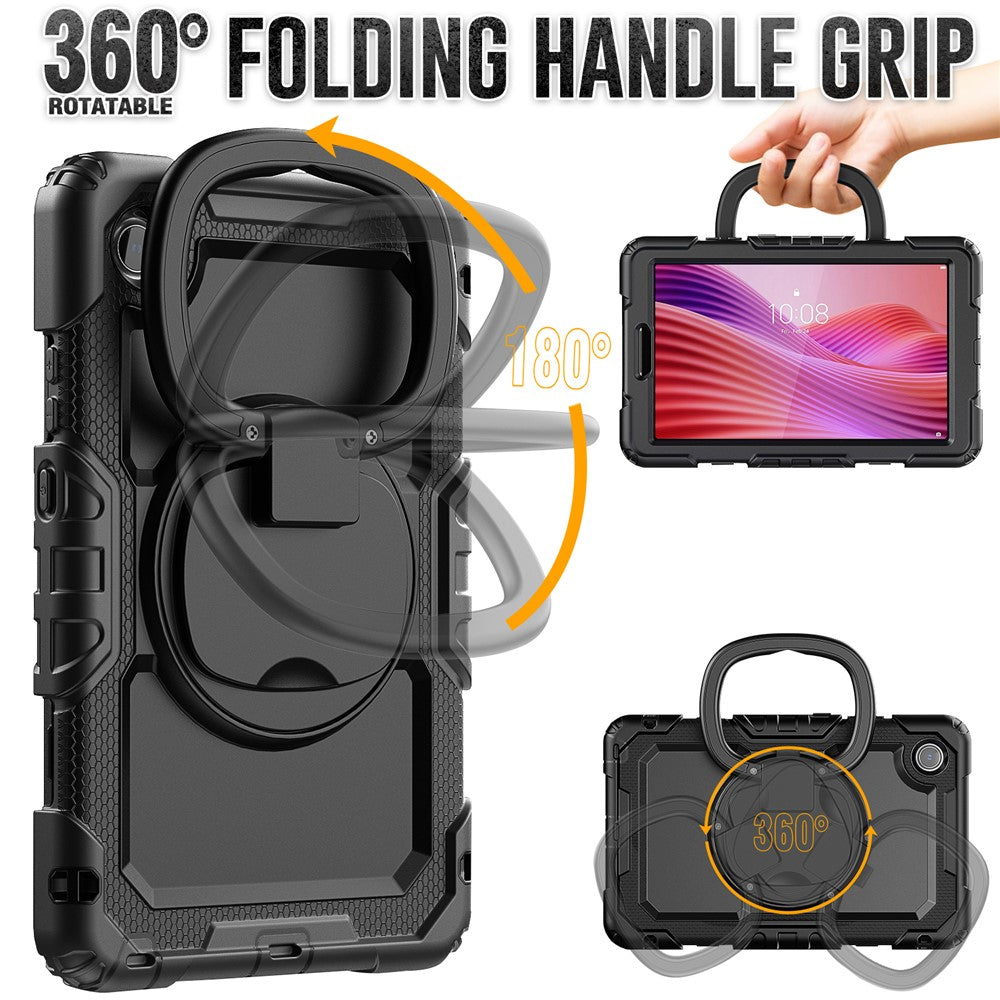 For Lenovo Tab K9 TB305FU Kickstand Case PC + Silicone Tablet Cover with Shoulder Strap