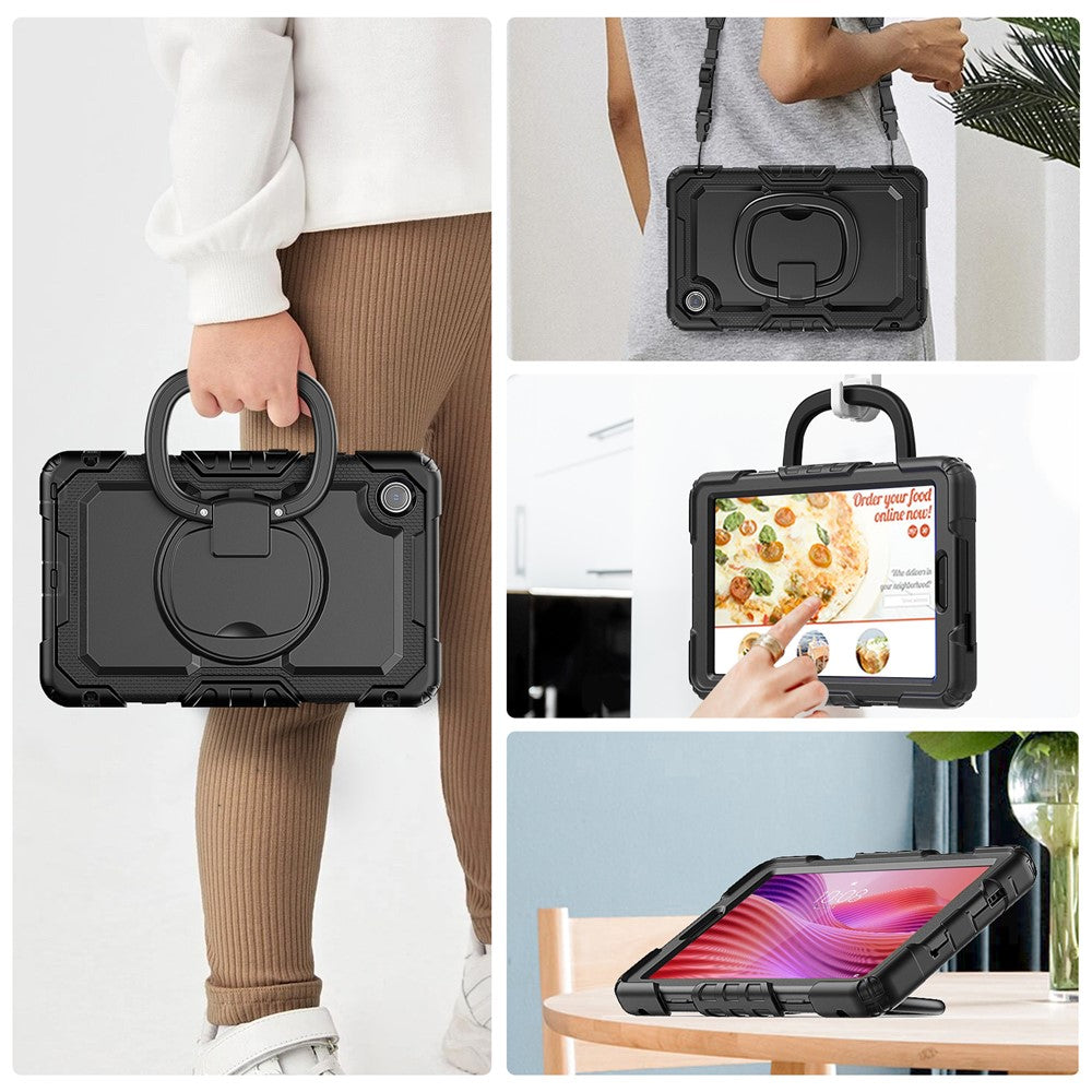 For Lenovo Tab K9 TB305FU Kickstand Case PC + Silicone Tablet Cover with Shoulder Strap