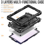 For Lenovo Tab K9 TB305FU Kickstand Case PC + Silicone Tablet Cover with Shoulder Strap
