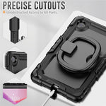For Lenovo Tab K9 TB305FU Kickstand Case PC + Silicone Tablet Cover with Shoulder Strap