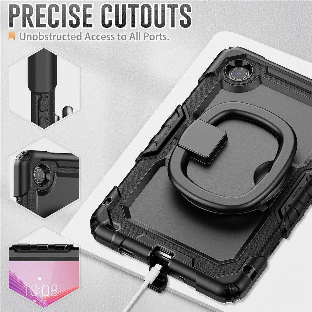 For Lenovo Tab K9 TB305FU Kickstand Case PC + Silicone Tablet Cover with Shoulder Strap