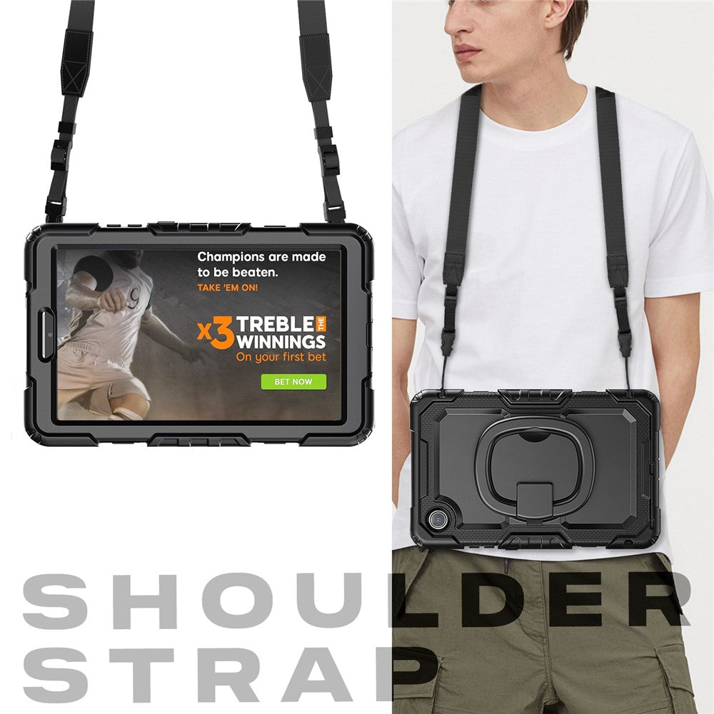 For Lenovo Tab K9 TB305FU Kickstand Case PC + Silicone Tablet Cover with Shoulder Strap