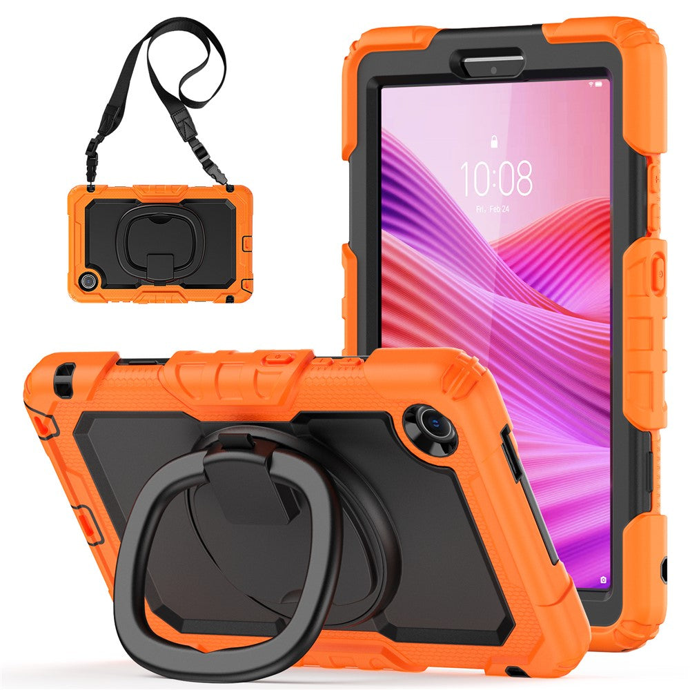 For Lenovo Tab K9 TB305FU Kickstand Case PC + Silicone Tablet Cover with Shoulder Strap