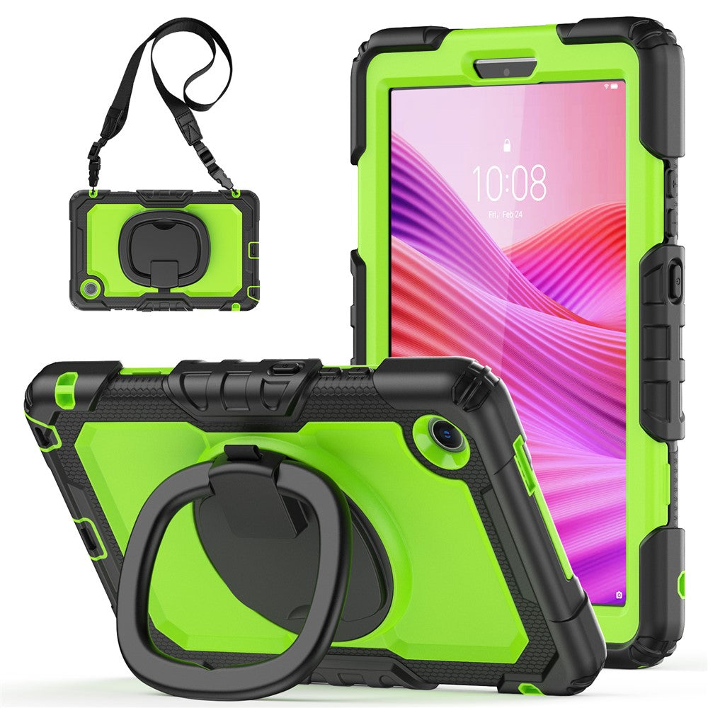For Lenovo Tab K9 TB305FU Kickstand Case PC + Silicone Tablet Cover with Shoulder Strap
