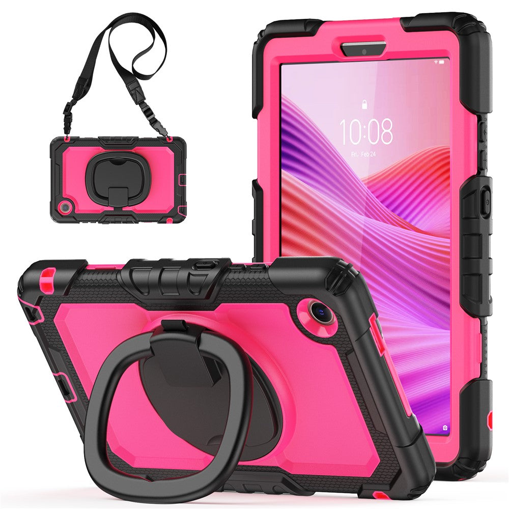 For Lenovo Tab K9 TB305FU Kickstand Case PC + Silicone Tablet Cover with Shoulder Strap