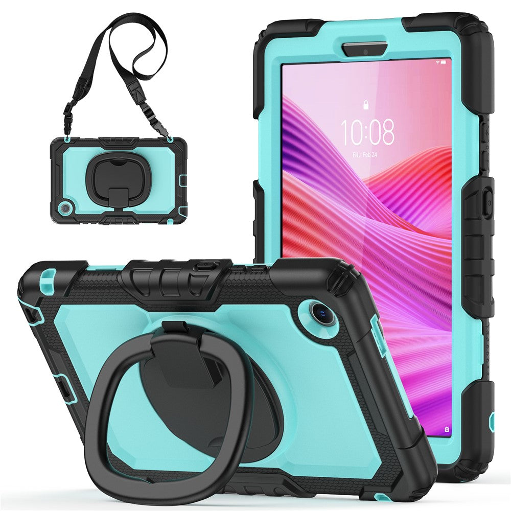 For Lenovo Tab K9 TB305FU Kickstand Case PC + Silicone Tablet Cover with Shoulder Strap