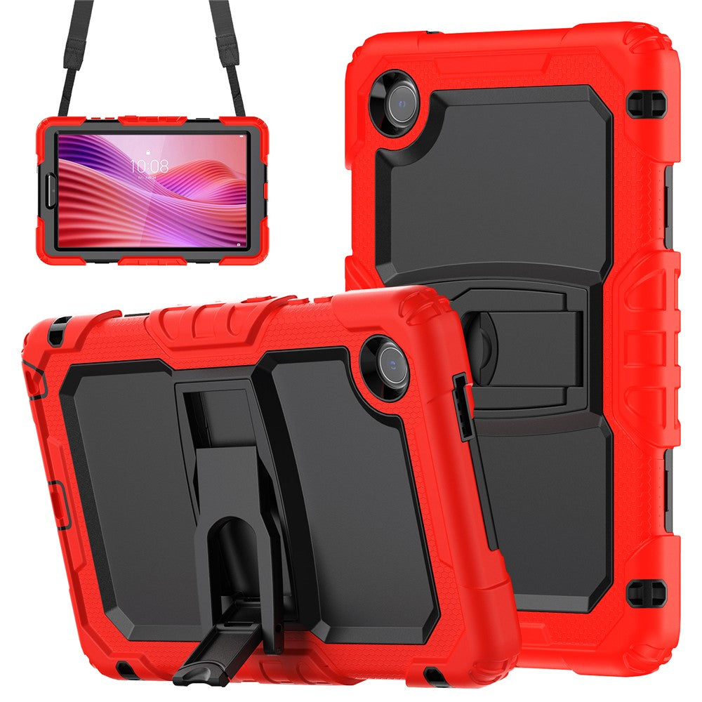 For Lenovo Tab K9 TB305FU Case with Shoulder Strap Kickstand PC + Silicone Shockproof Tablet Cover