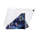 Tablet Case For Samsung Galaxy Tab S10 FE / S9 / S9 FE, Y-Fold Stand Pattern Print Leather + Clear Acrylic Cover with Pencil Holder