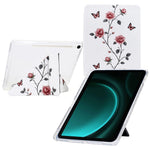 Tablet Case For Samsung Galaxy Tab S10 FE / S9 / S9 FE, Y-Fold Stand Pattern Print Leather + Clear Acrylic Cover with Pencil Holder