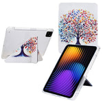 For Xiaomi Pad 7 / Pad 7 Pro Case Y-Fold Stand Pattern Print Leather + Clear Acrylic Tablet Cover with Pencil Holder