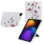 For Xiaomi Pad 7 / Pad 7 Pro Case Y-Fold Stand Pattern Print Leather + Clear Acrylic Tablet Cover with Pencil Holder