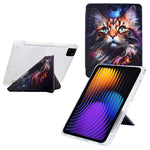 For Xiaomi Pad 7 / Pad 7 Pro Case Y-Fold Stand Pattern Print Leather + Clear Acrylic Tablet Cover with Pencil Holder