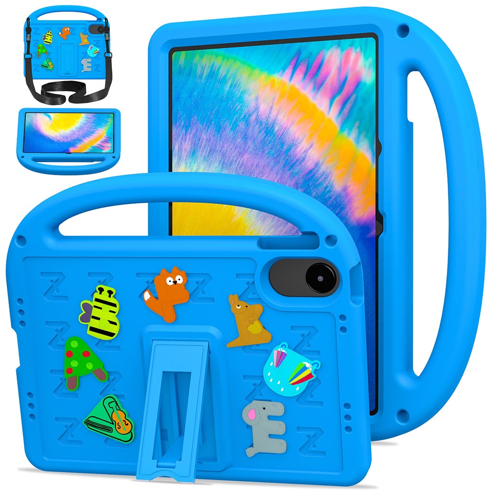 For Xiaomi Redmi Pad 2 11 Kickstand Case Cartoon Design Anti-Drop EVA+PC Tablet Cover with Strap for Kids