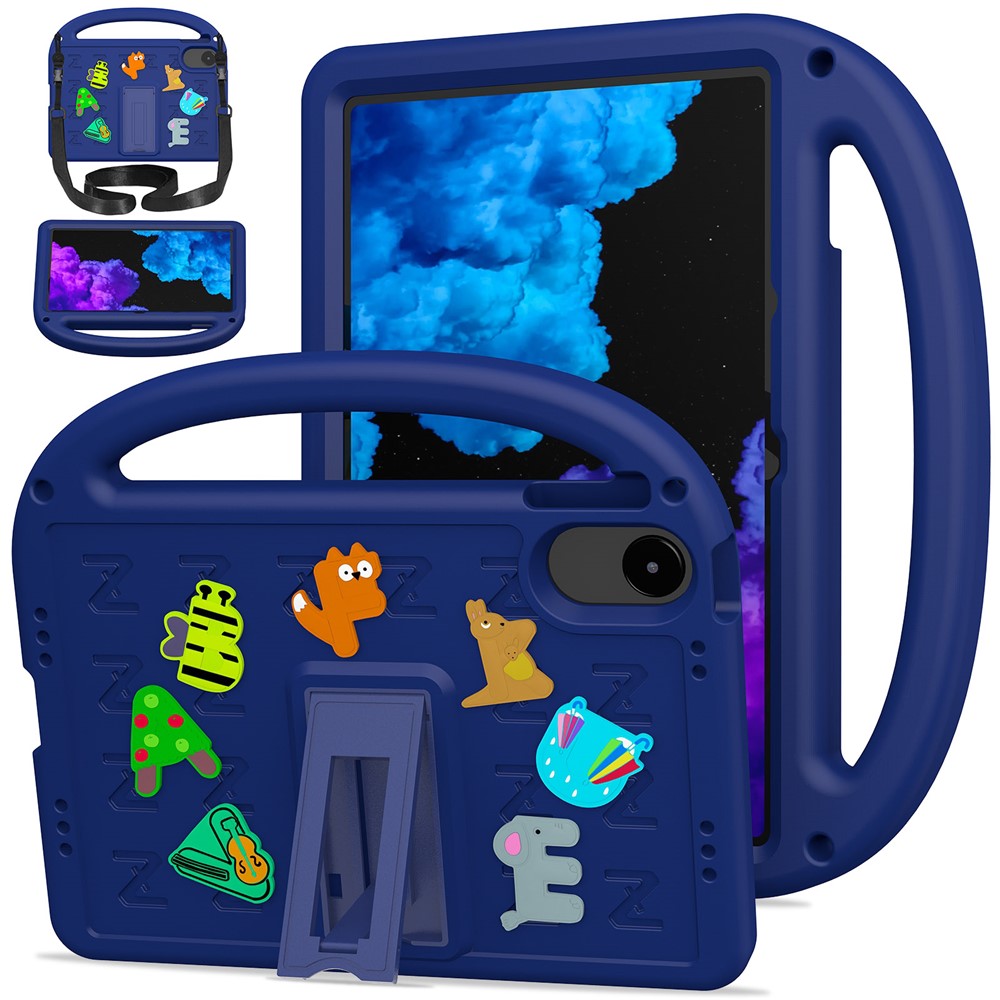 For Xiaomi Redmi Pad 2 11 Kickstand Case Cartoon Design Anti-Drop EVA+PC Tablet Cover with Strap for Kids