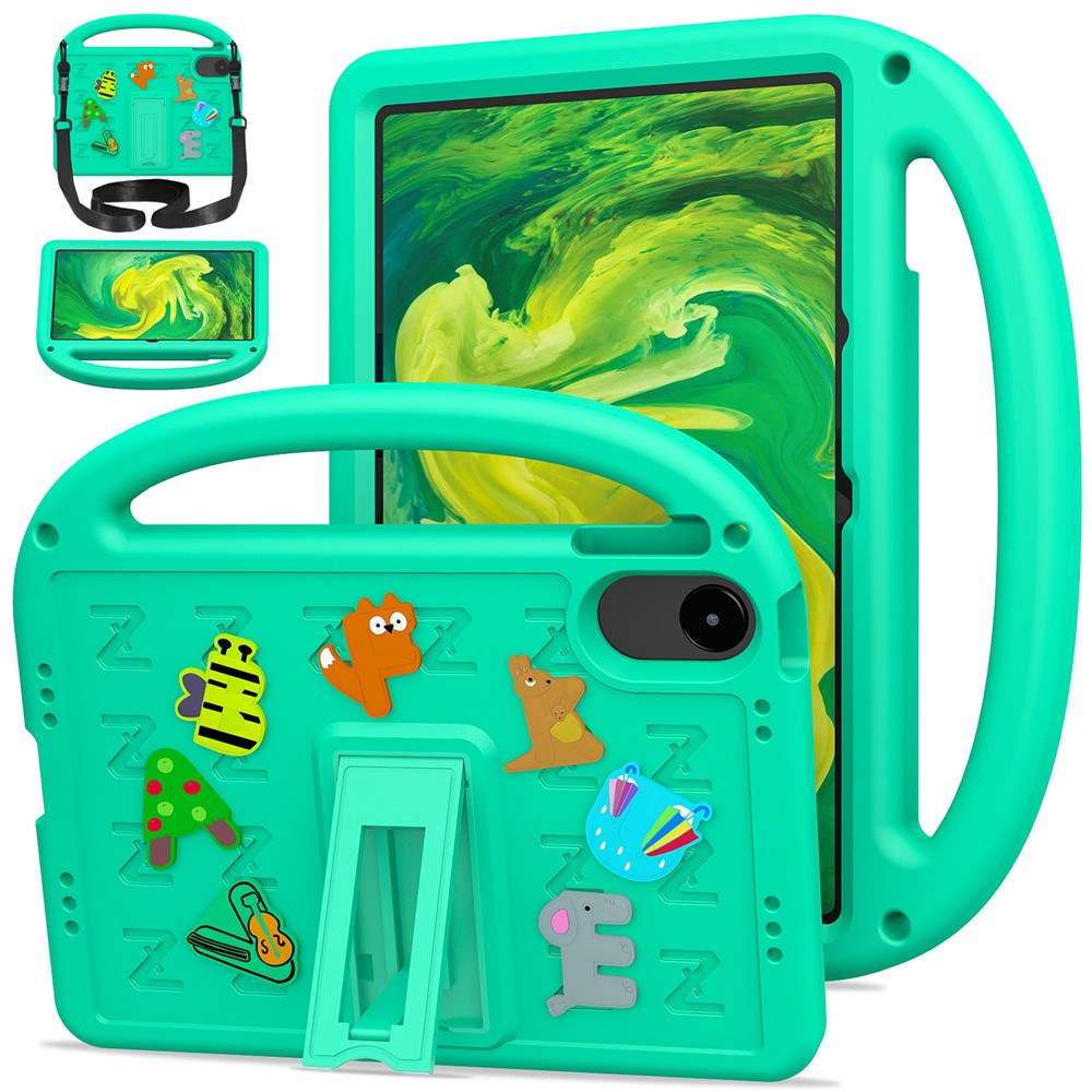 For Xiaomi Redmi Pad 2 11 Kickstand Case Cartoon Design Anti-Drop EVA+PC Tablet Cover with Strap for Kids