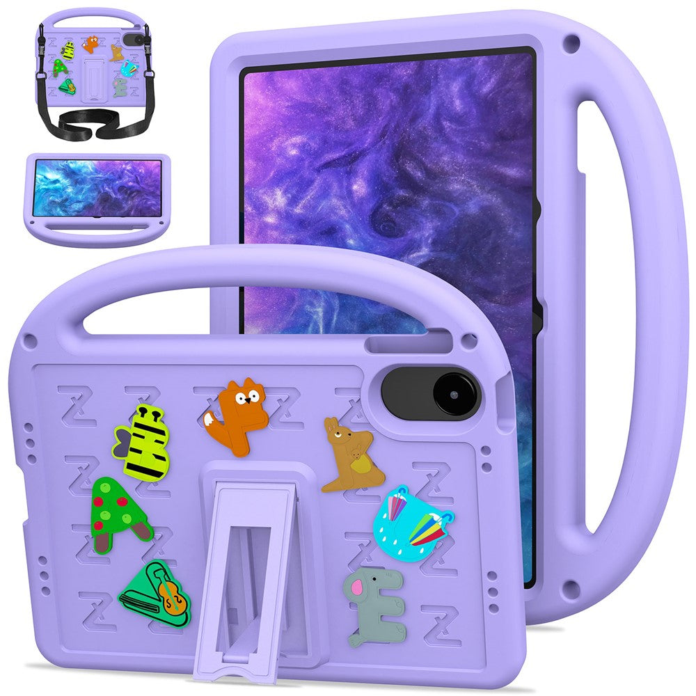 For Xiaomi Redmi Pad 2 11 Kickstand Case Cartoon Design Anti-Drop EVA+PC Tablet Cover with Strap for Kids