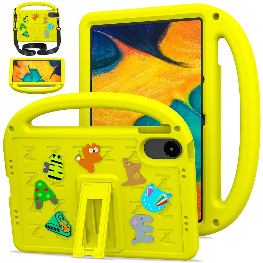 For Xiaomi Redmi Pad 2 11 Kickstand Case Cartoon Design Anti-Drop EVA+PC Tablet Cover with Strap for Kids