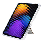 For Xiaomi Pad 7 / Pad 7 Pro Case Y-Fold Stand Pyramid-Patterned Leather + Clear Acrylic Tablet Cover with Pencil Holder