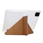 For Xiaomi Pad 7 / Pad 7 Pro Case Y-Fold Stand Pyramid-Patterned Leather + Clear Acrylic Tablet Cover with Pencil Holder