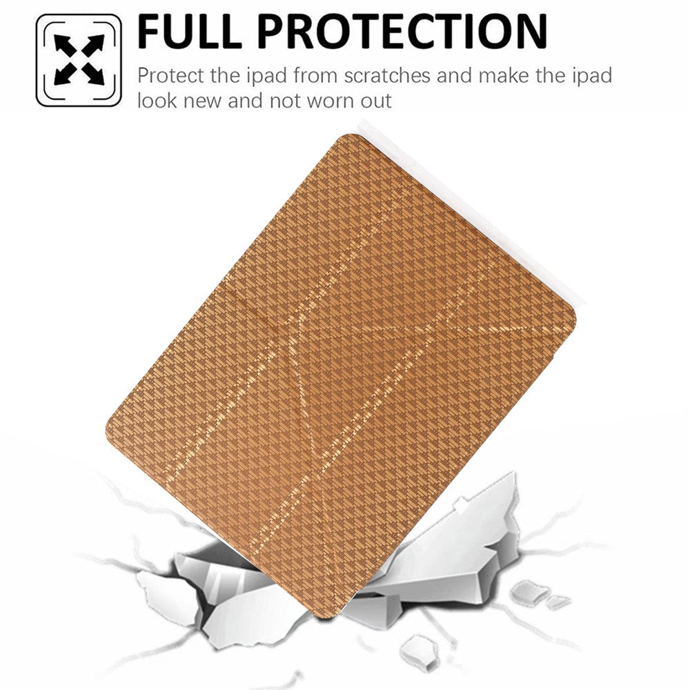 For Xiaomi Pad 7 / Pad 7 Pro Case Y-Fold Stand Pyramid-Patterned Leather + Clear Acrylic Tablet Cover with Pencil Holder
