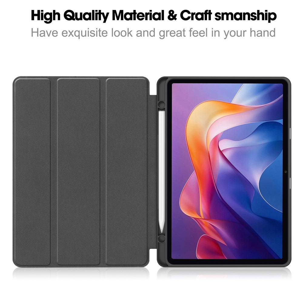 For Xiaomi Redmi Pad 2 11 Stand Case Shock-Absorbent Leather Tablet Cover with Pen Slot