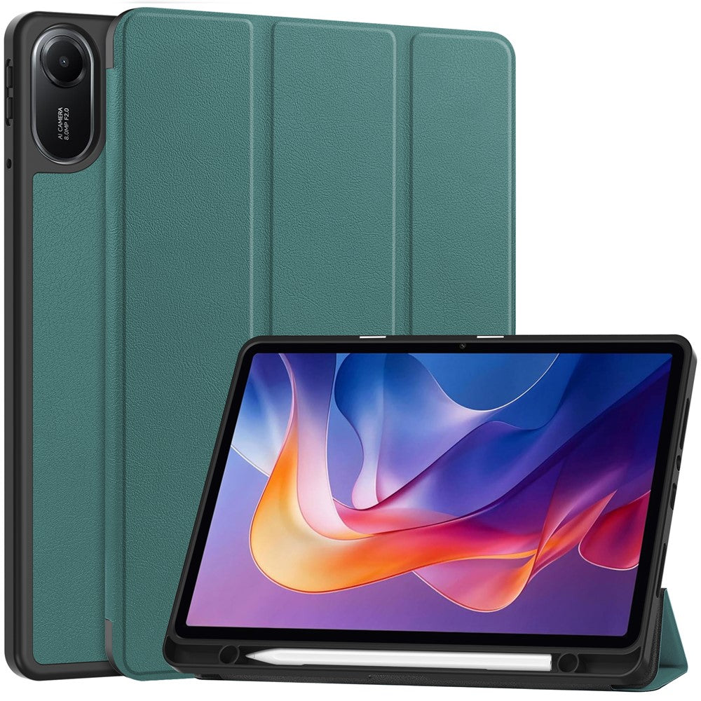 For Xiaomi Redmi Pad 2 11 Stand Case Shock-Absorbent Leather Tablet Cover with Pen Slot