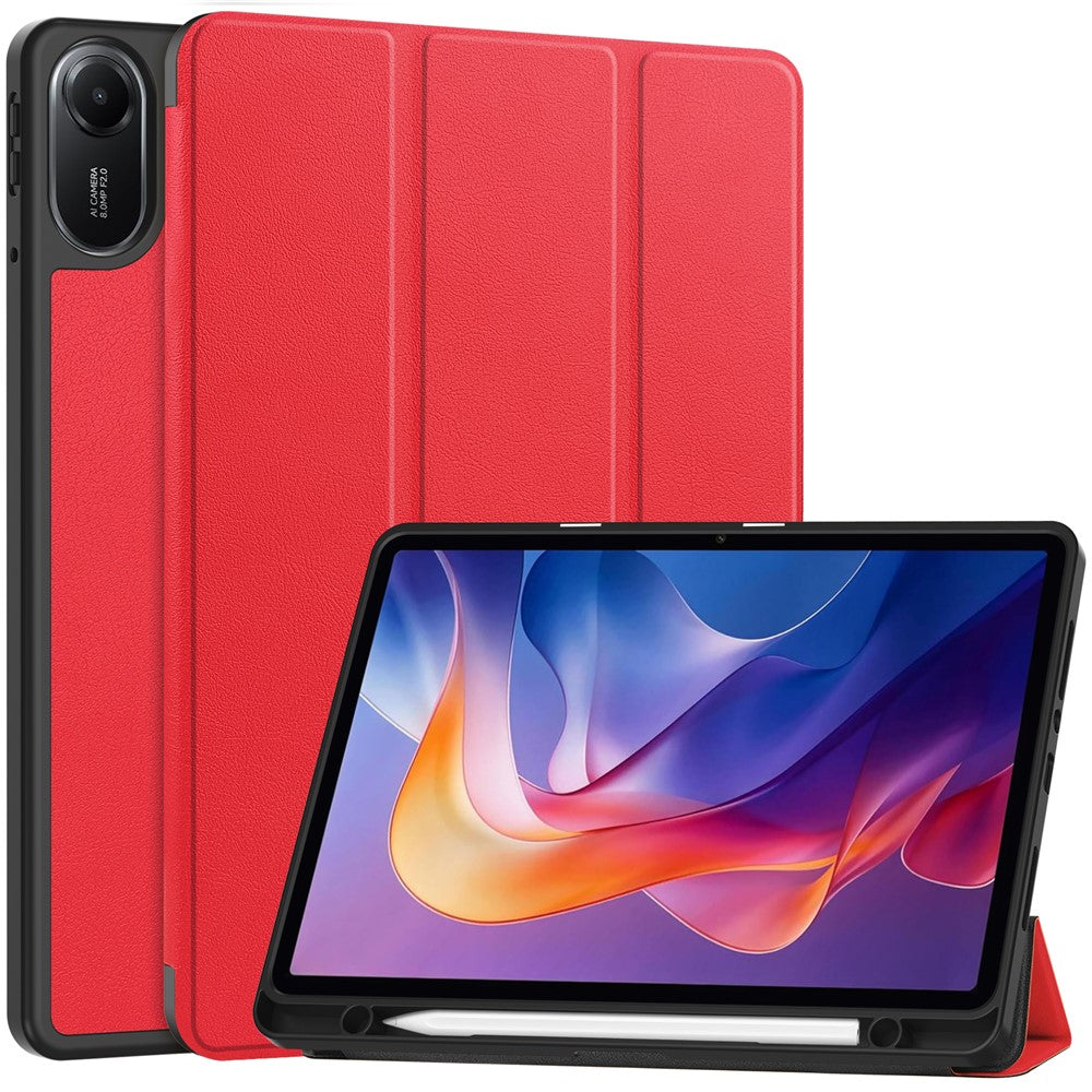 For Xiaomi Redmi Pad 2 11 Stand Case Shock-Absorbent Leather Tablet Cover with Pen Slot