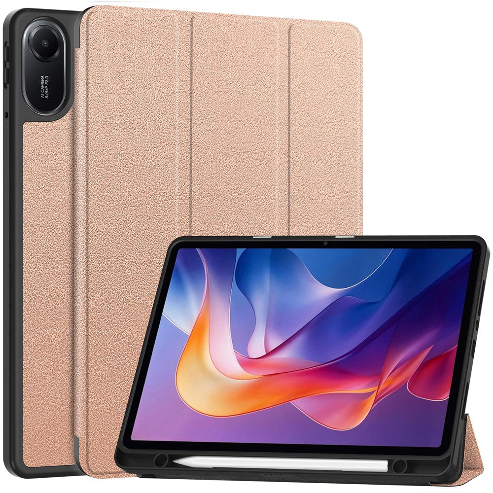 For Xiaomi Redmi Pad 2 11 Stand Case Shock-Absorbent Leather Tablet Cover with Pen Slot