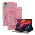 For Lenovo Tab K11 Gen 2 / Idea Tab / Xiaoxin Pad 11 2025 Case Card Holder Anti-Scratch Leather Cover Rose Flower Imprint
