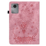 For Lenovo Tab K11 Gen 2 / Idea Tab / Xiaoxin Pad 11 2025 Case Card Holder Anti-Scratch Leather Cover Rose Flower Imprint