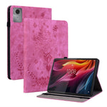For Lenovo Tab K11 Gen 2 / Idea Tab / Xiaoxin Pad 11 2025 Case Card Holder Anti-Scratch Leather Cover Rose Flower Imprint