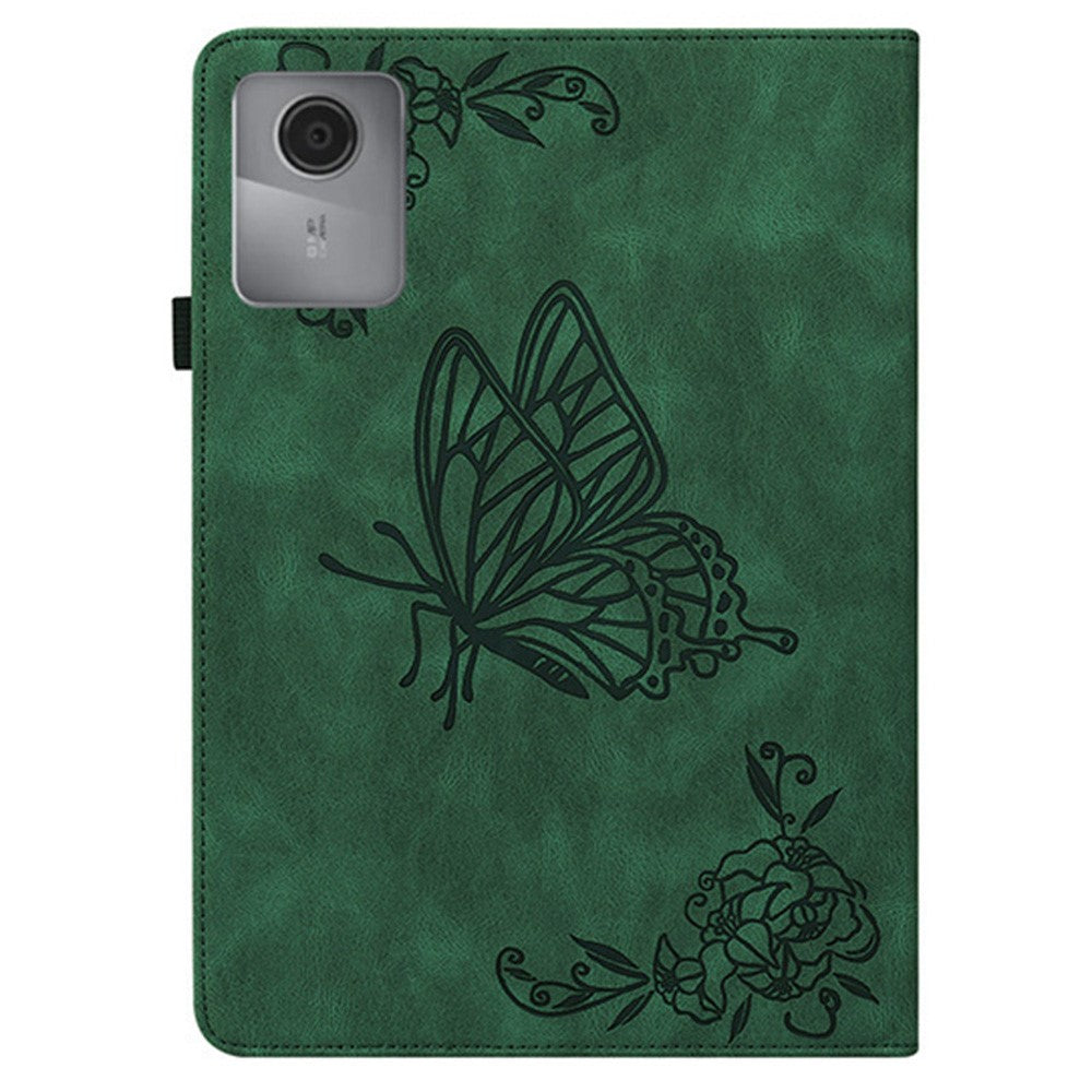 For Lenovo Tab K11 Gen 2 / Idea Tab / Xiaoxin Pad 11 2025 Case Butterfly Flower Imprint PU Leather Tablet Cover with Card Slots