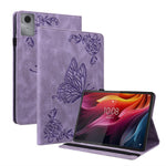 For Lenovo Tab K11 Gen 2 / Idea Tab / Xiaoxin Pad 11 2025 Case Butterfly Flower Imprint PU Leather Tablet Cover with Card Slots