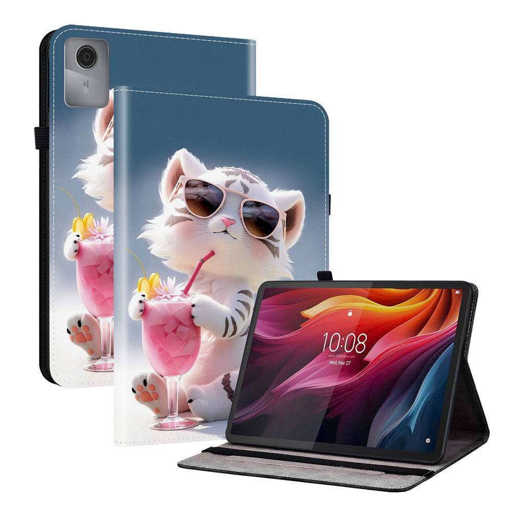 For Lenovo Tab K11 Gen 2 / Idea Tab / Xiaoxin Pad 11 2025 Leather Case Pattern Printed Stand Tablet Cover with Card Slots
