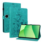 For Oppo Pad SE Case Lily Flower Imprint Card Slots Leather Tablet Cover