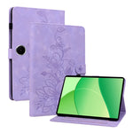 For Oppo Pad SE Case Lily Flower Imprint Card Slots Leather Tablet Cover