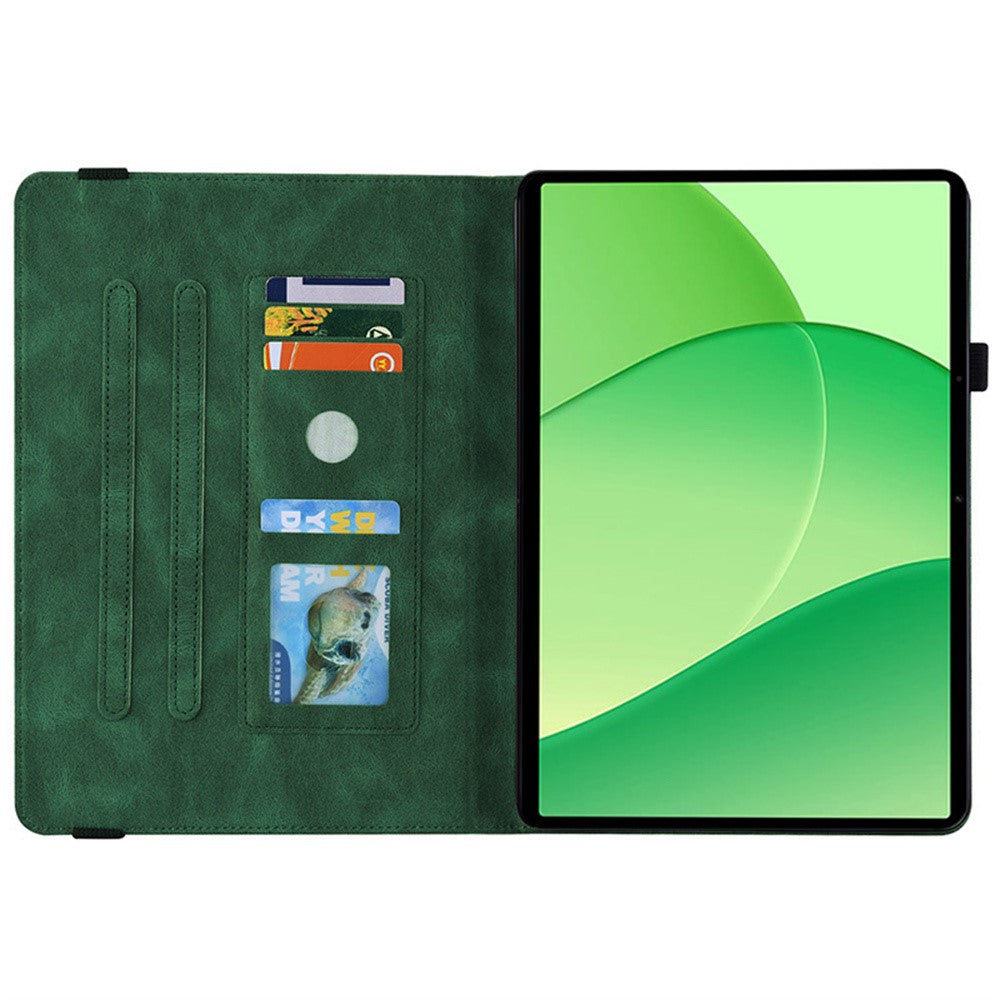 För Oppo Pad SE Fodral Fjäril Blomstermönster PU Läder Surfplattafodral med Kortplatser