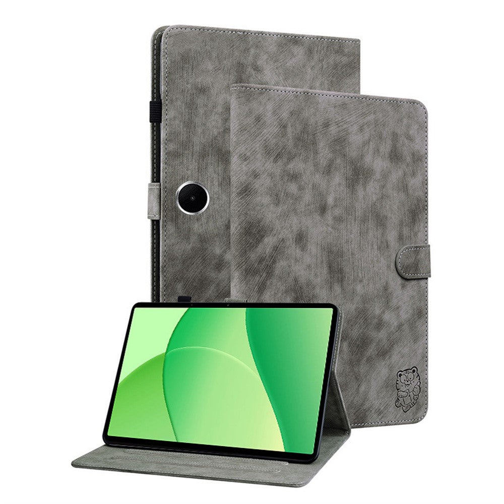 For Oppo Pad SE Case Tiger Imprint Anti-Scratch PU Leather Tablet Cover