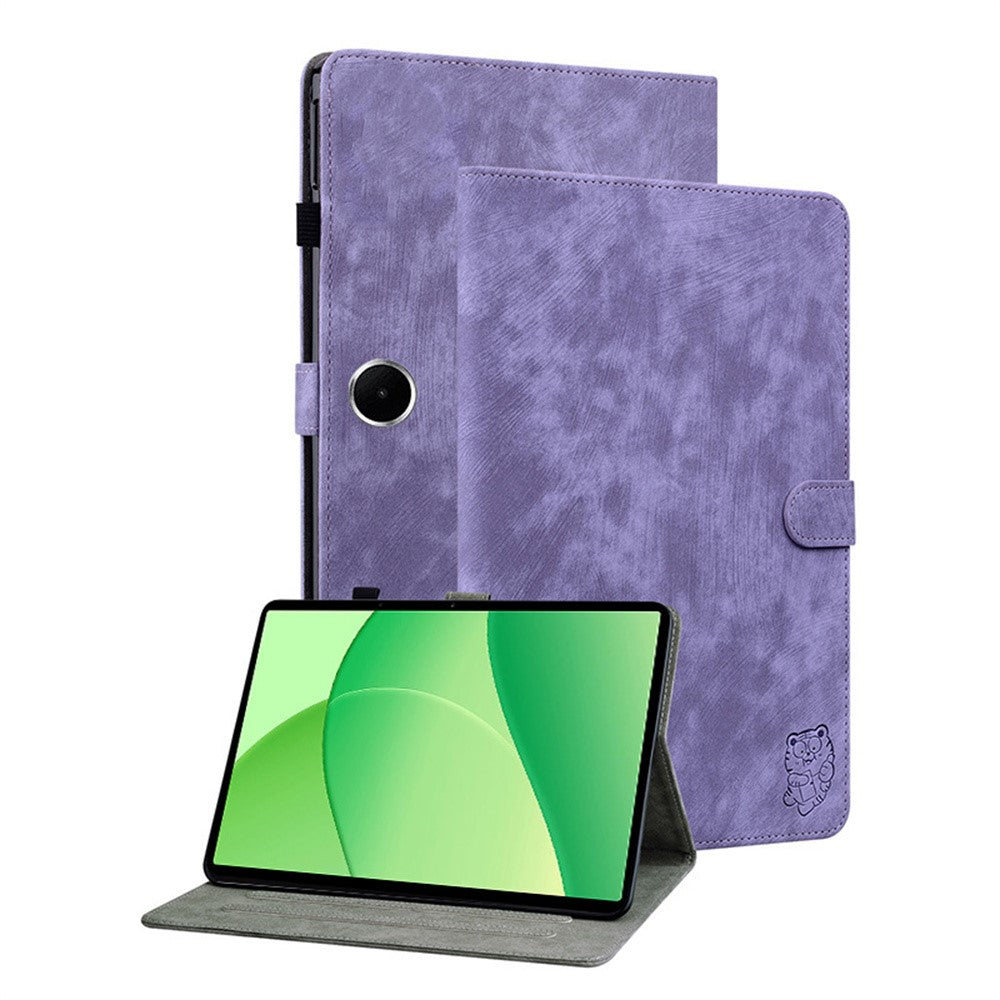For Oppo Pad SE Case Tiger Imprint Anti-Scratch PU Leather Tablet Cover