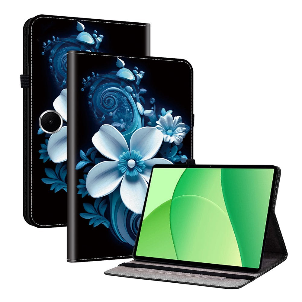 For Oppo Pad SE Leather Case Pattern Printed Stand Tablet Cover with Card Slots